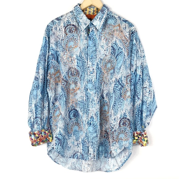 Robert Graham Other - Robert Graham White Blue Paisley Long Sleeves XL